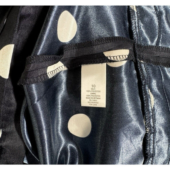 Dressbarn Dress Womens‎ 10 Navy Blue White Polka Dot Classic Pin Up Rockabilly - Picture 7 of 9